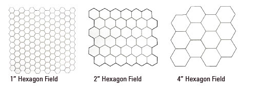 hex mosaics sizes